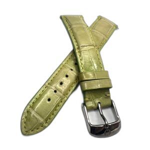 MICHELE 18mm Genuine Alligator Green Strap Retail $180 Silver Buckle